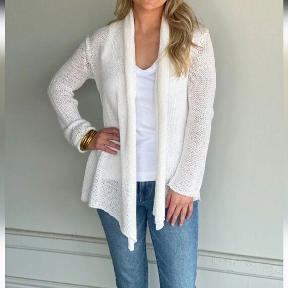 Wooden Ships Paola Buendia Cotton Wrap Cardigan in Brick Red Size Medium/Large - Picture 7 of 8